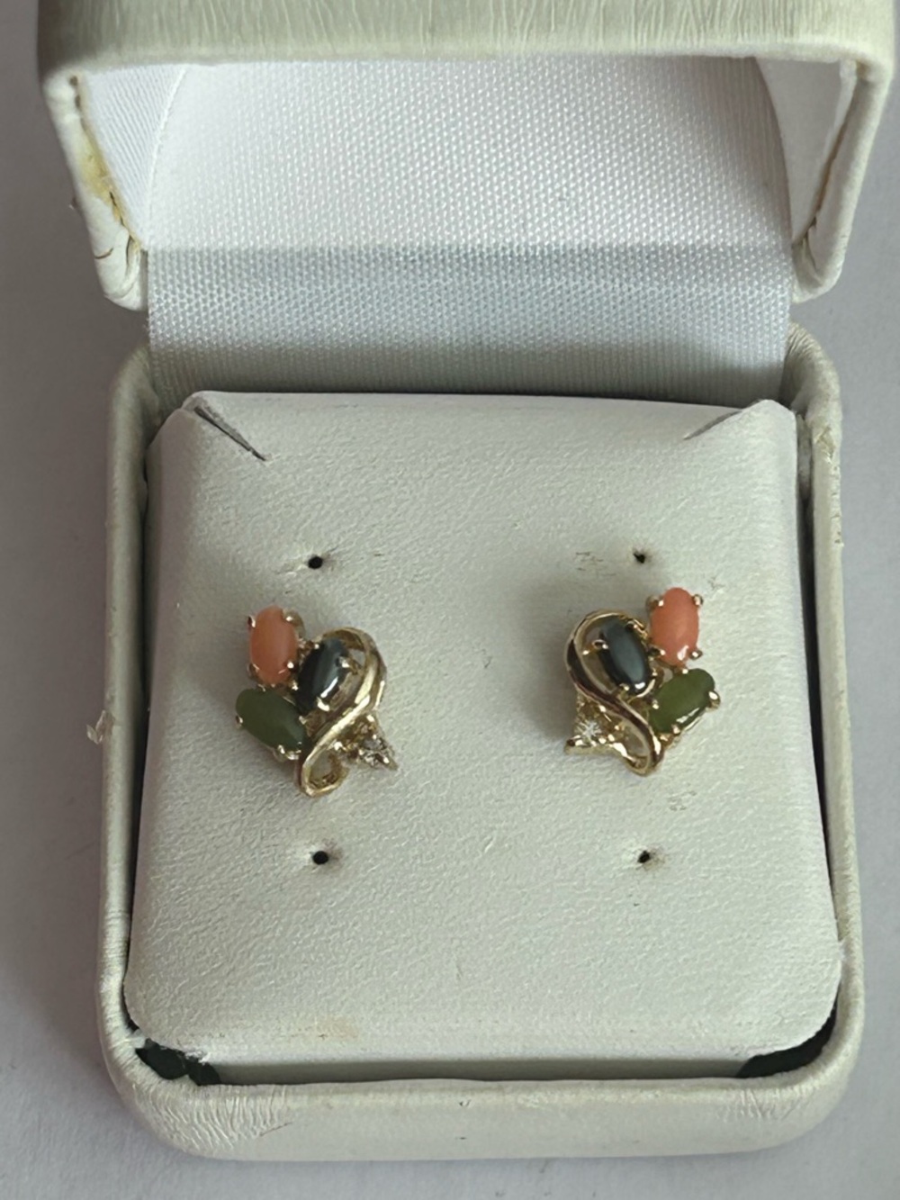 Multi Stone Stud Earrings